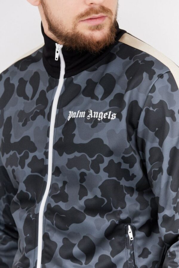 PALM ANGELS Szara bluza męska w moro