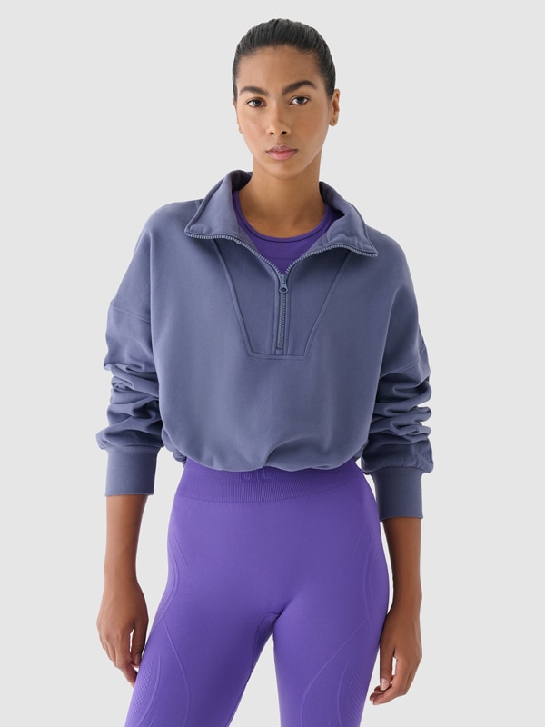 4F Bluza dresowa bez kaptura damska 4F x Anna Lewandowska - granatowa