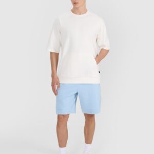 4F Bluza dresowa z krótkim rękawem bez kaptura męska - biała