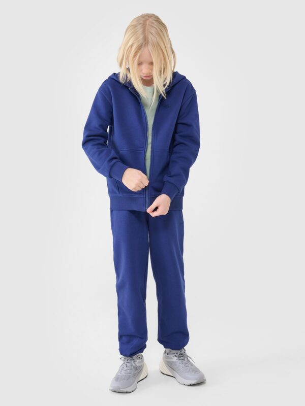 4F Bluza dresowa rozpinana z kapturem chłopięca - niebieska 128 (7-8 lat)