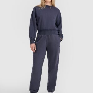 4F Bluza dresowa nierozpinana bez kaptura damska - granatowa