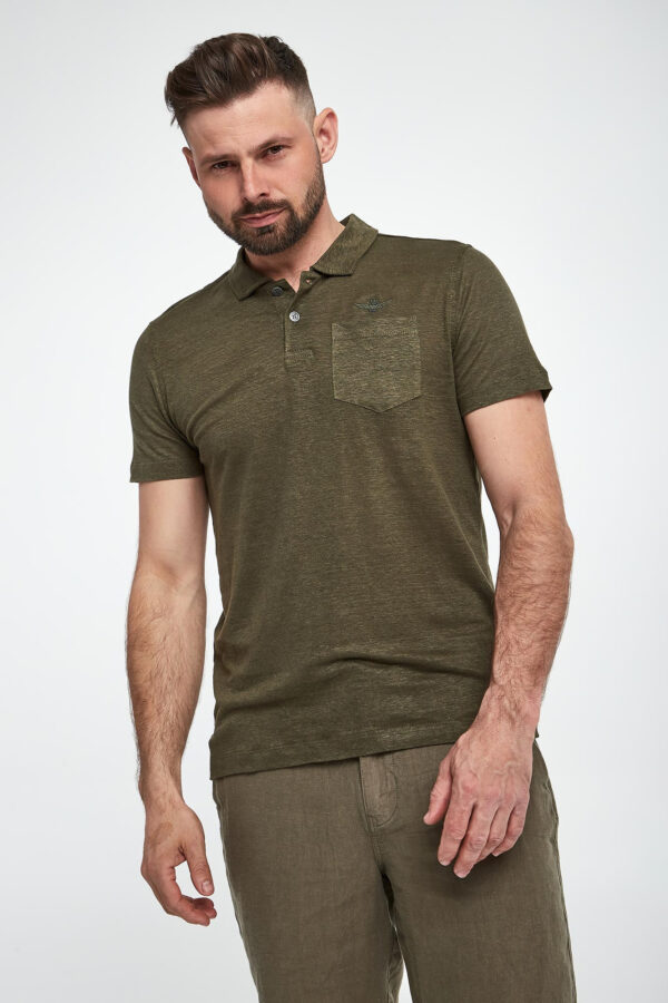 Polo męskie lniane AERONAUTICA MILITARE