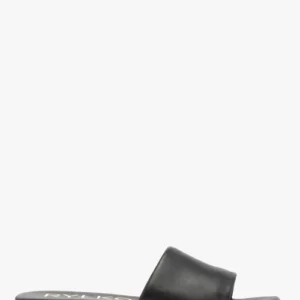 Czarne klapki damskie na płaskiej podeszwie