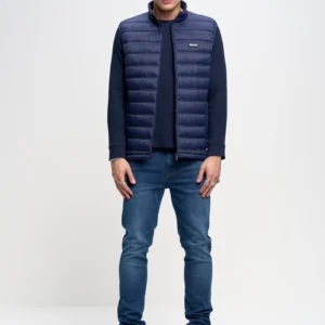 Jeansy męskie dopasowane granatowe Ronan 632