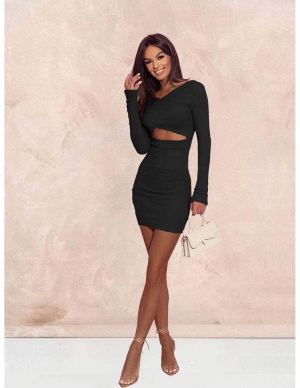 Sukienka z wycięciem w talii JORDAN - czarna