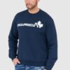 DSQUARED2 Niebieska bluza męska z białym logo z liściem