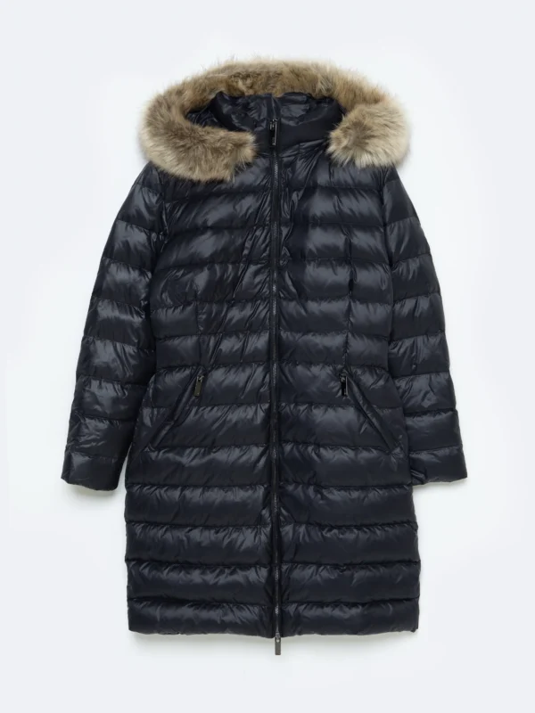 Płaszcz damski puchowy pikowany czarny Rosabel 906