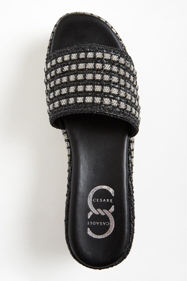 Klapki damskie skórzane na koturnach CESARE CASADEI
