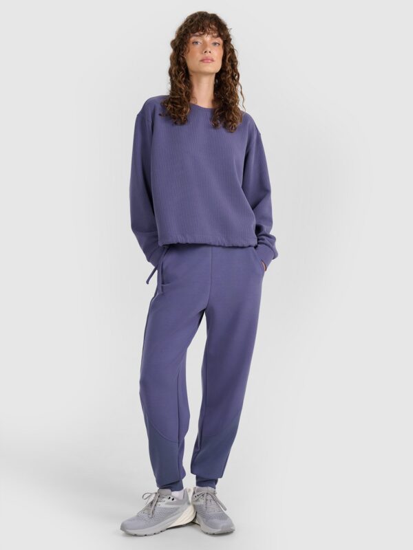 4F Bluza dresowa nierozpinana z modalem damska - granatowa