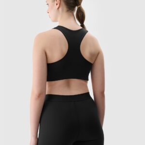 4F Biustonosz treningowy z niskim wsparciem damski - czarny