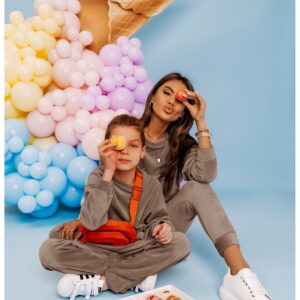 Welurowy dres dziecięcy NEMO - ciemny beż