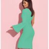 Dopasowana sukienka na jedno ramię EZALI - miętowa