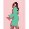 Dopasowana sukienka na jedno ramię EZALI - miętowa