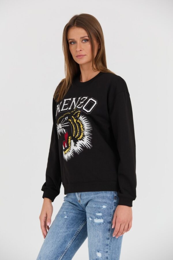 KENZO Czarna damska bluza TIGER VARSITY JUNGLE CREW-NEC