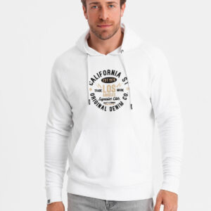 Męska bluza z nadrukiem kangurka - biała V1