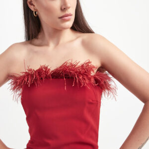 8414b45122488f5427e1a8b4b64ca02899327d03 Sukienka z piórami PATRIZIA PEPE