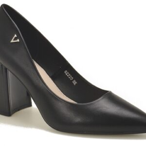 Czarne czółenka damskie na słupku Vinceza 62220