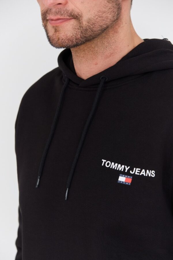 TOMMY JEANS Czarna męska bluza z kapturem