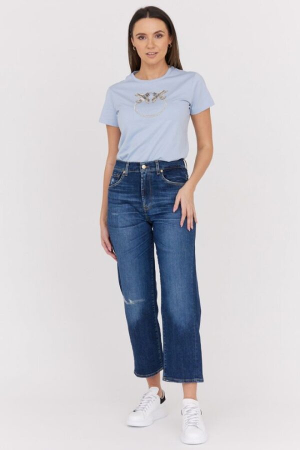 7 FOR ALL MANKIND Granatowe jeansy damskie THE MODERN STRAIGHT HERO