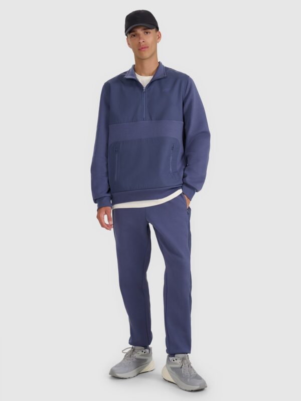 4F Bluza dresowa nierozpinana bez kaptura męska - granatowa