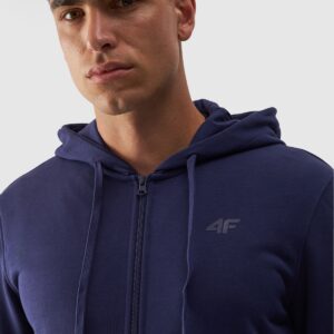 4F Bluza dresowa rozpinana z kapturem męska - granatowa