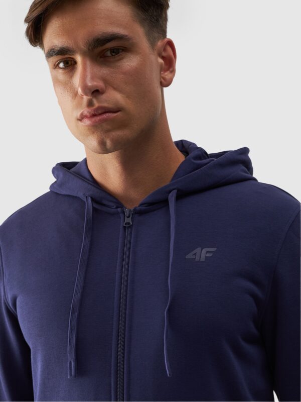 4F Bluza dresowa rozpinana z kapturem męska - granatowa