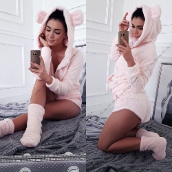 KOMPLET FLUFFY 234 BABY PINK