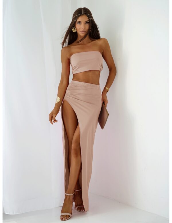 895f339e54f092a3b0641c91f9816e611ce9a1c8 Komplet top i spódnica MIRANA - cappuccino