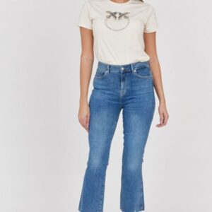 7 FOR ALL MANKIND Jasnoniebieskie jeansy damskie HW Slim Kick