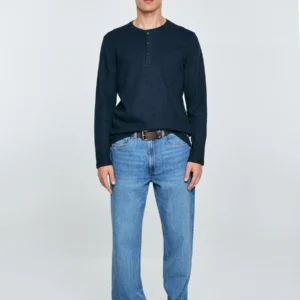 Koszulka męska z długim rękawem granatowa Merrter 403