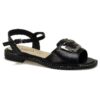 Czarne płaskie sandały damskie S.Barski KV51-019