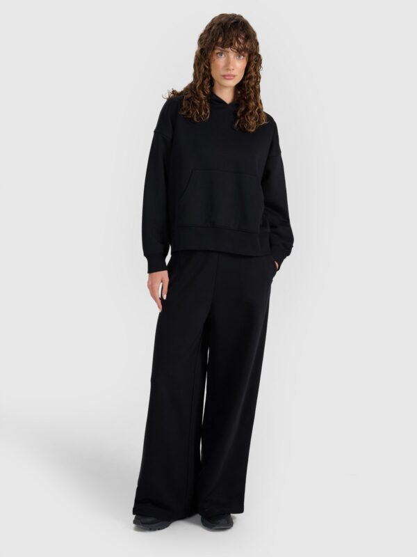 4F Bluza dresowa nierozpinana z kapturem damska - czarna