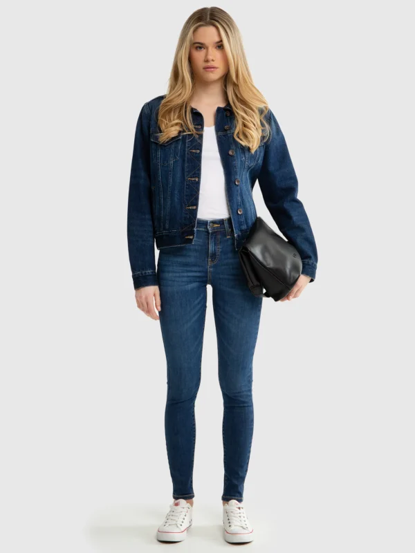 Jeansy damskie z wysokim stanem niebieskie Lorena High Waist 364