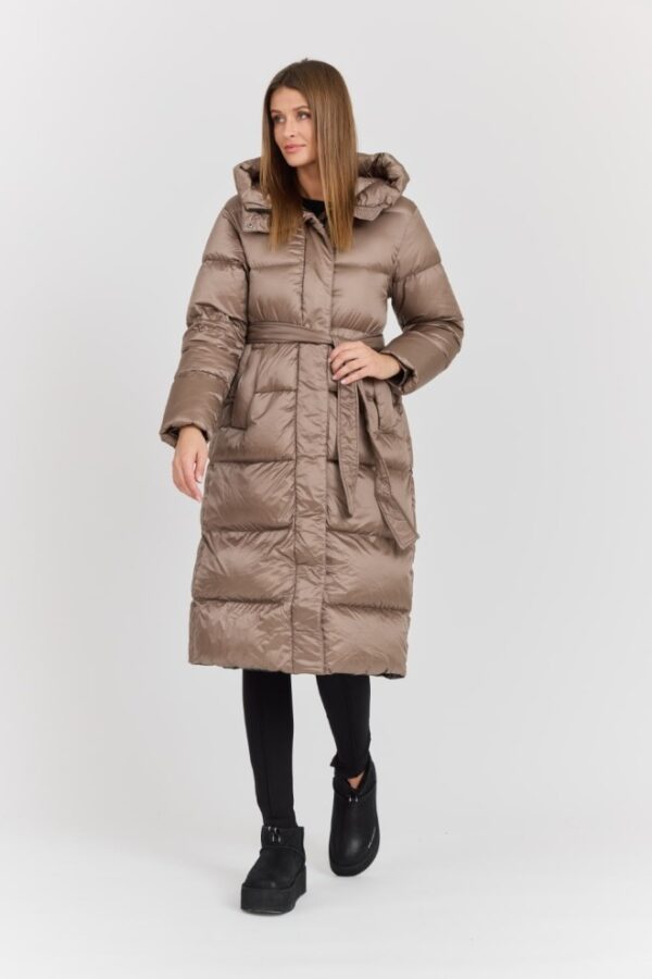 HETREGO Beżowy damski puchowy płaszcz Karen Woman Quilted Coat, Rozmiar 40 EU - 44 IT