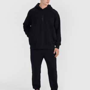 4F Bluza dresowa nierozpinana z kapturem męska - czarna