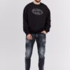 DIESEL Czarna bluza męska z wytłaczanym logo