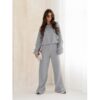 Komplet dzianinowy z szerokimi spodniami MILENA - szary