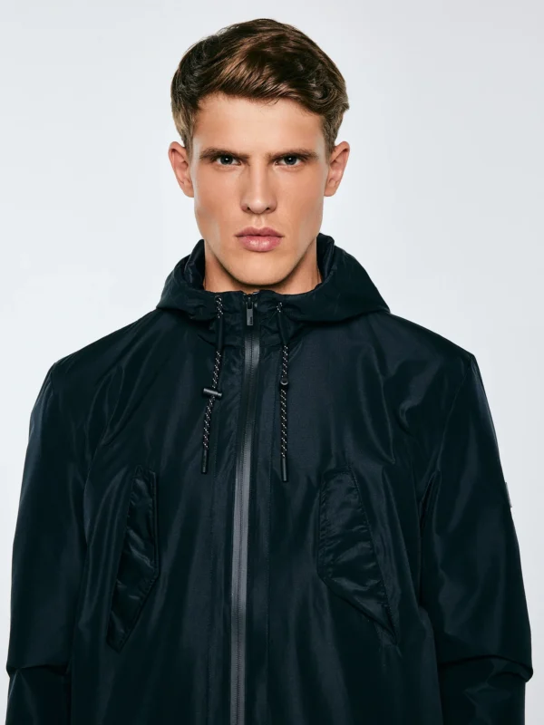 Płaszcz męski przeciwdeszczowy czarny Ract 906