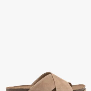 Beżowe klapki damskie płaskie