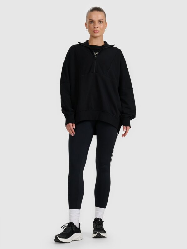 4F Bluza dresowa nierozpinana bez kaptura damska - czarna