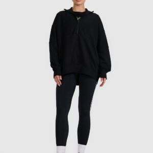 4F Bluza dresowa nierozpinana bez kaptura damska - czarna