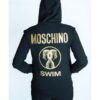 MOSCHINO SWIM Bluza damska rozpinana z kapturem czarna