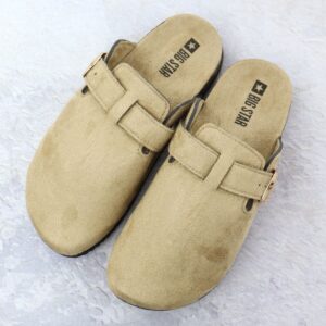 Klapki damskie zabudowane zamszowe beżowe Big Star SS274738