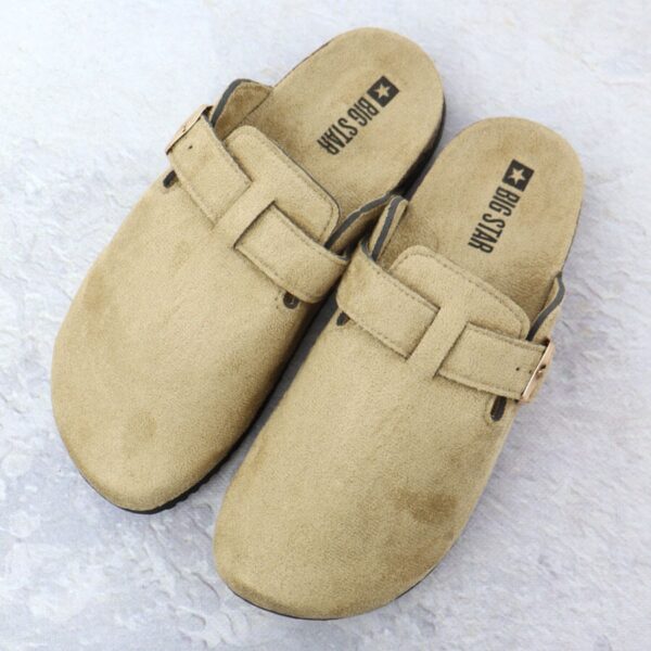 Klapki damskie zabudowane zamszowe beżowe Big Star SS274738