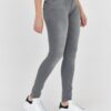 7 FOR ALL MANKIND Szare jeansy damskie z wysokim stanem HW SKINNY