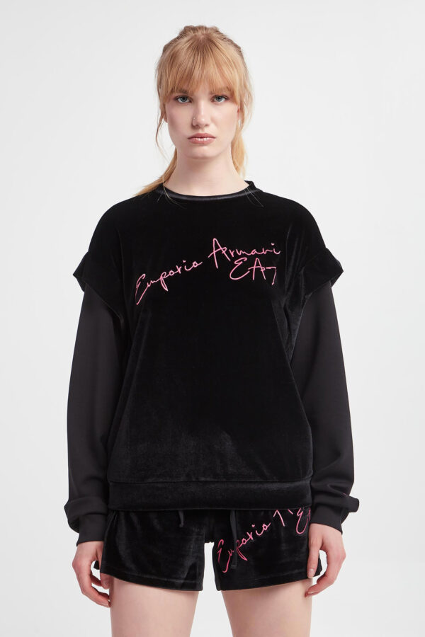 Bluza damska welurowa EA7 EMPORIO ARMANI