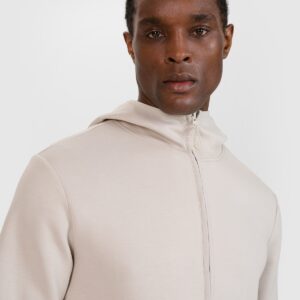 4F Bluza dresowa rozpinana z kapturem męska - beżowa