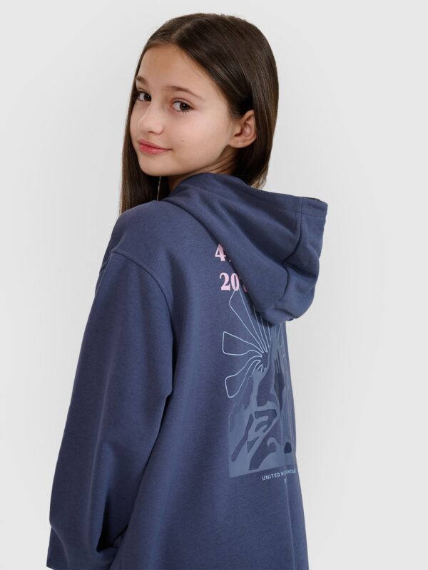 4F Bluza dresowa rozpinana z kapturem dziewczęca - szara 128 (7-8 lat)