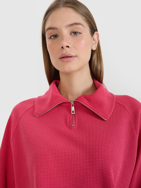 922be8bfb0328ce5d4e88cddc1f71e4c5032b60d 4F Bluza dresowa oversize nierozpinana bez kaptura damska - różowa