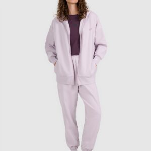 4F Bluza dresowa rozpinana z kapturem damska - fioletowa